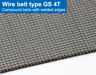 Wire belt type GS 4T. Compound belts with welded edges