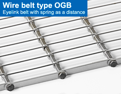 Wire belt type OGB. Eyelink belt with spring as a distance