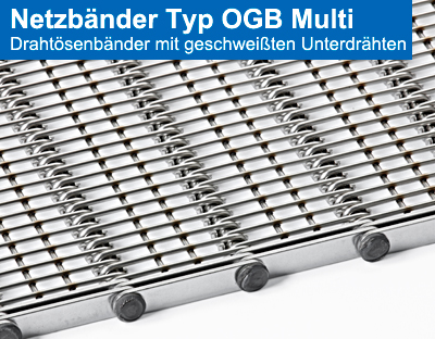 Netzbänder Typ OGB Multi. Drahtösenbänder mit geschweißten Unterdrähten
